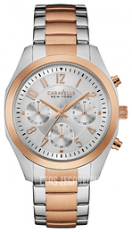 Bulova Caravelle Srebrny/Stal w kolorze różowego złota Ø36 mm 45L149