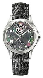 Bulova Accutron Czarny/Skóra Ø28 mm 63P101