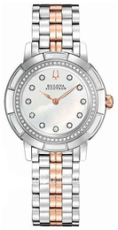 Bulova Accutron Biały/Stal w kolorze różowego złota Ø32 mm 65R151