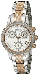 Bulova Diamond Srebrny/Stal w kolorze różowego złota Ø31 mm 65R153