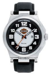 Bulova Harley-Davidson Czarny/Skóra 76B156
