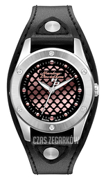 Bulova Harley-Davidson Czarny/Skóra 76L163