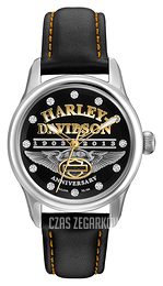 Bulova Harley-Davidson Czarny/Skóra 76L164