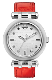 Bulova Harley-Davidson Srebrny/Skóra 76L167