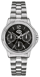 Bulova Harley-Davidson Czarny/Stal Ø22 mm 76N101