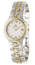 Bulova Dress Biały/Stal w odcieniu złota Ø34 mm 95S10