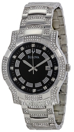 Bulova Crystal Czarny/Stal Ø42 mm 96B176