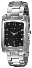 Bulova Diamond Czarny/Stal 96D125