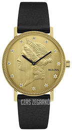 Bulova Diamond Żółte złoto/Skóra Ø39 mm 97D105