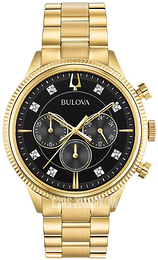 Bulova Diamond Czarny/Stal w odcieniu złota Ø42 mm 97D119