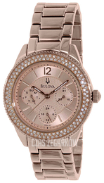 Bulova Crystal Różowe złoto/Stal w kolorze różowego złota Ø38 mm 97N100