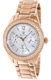 Bulova Crystal Srebrny/Stal w kolorze różowego złota Ø38 mm 97N101