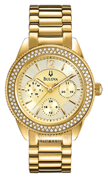 Bulova Crystal Żółte złoto/Stal w odcieniu złota Ø38 mm 97N102