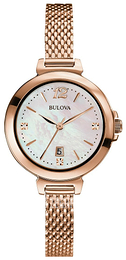 Bulova Diamond Biały/Stal w kolorze różowego złota Ø30 mm 97P108