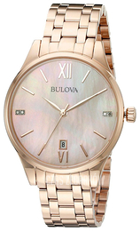 Bulova Diamond Srebrny/Stal w kolorze różowego złota Ø36 mm 97P113