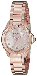 Bulova Diamond Różowe złoto/Stal w kolorze różowego złota Ø28 mm 97R101