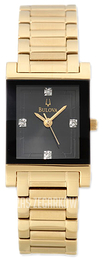 Bulova Diamond Czarny/Stal w odcieniu złota 97S96
