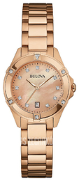 Bulova Diamond Różowe złoto/Stal w kolorze różowego złota Ø27 mm 97W101