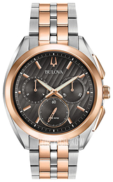 Bulova Bracelet Szary/Stal w kolorze różowego złota Ø45 mm 98A160