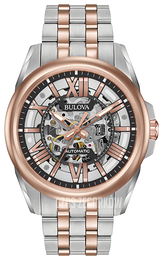 Bulova Dress Szkieletowa tarczy/Stal w kolorze różowego złota Ø42 mm 98A166