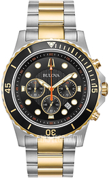 Bulova Bracelet Czarny/Stal w odcieniu złota Ø42 mm 98B327