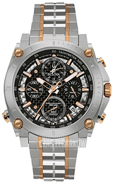 Bulova Precisionist Czarny/Stal w kolorze różowego złota Ø44 mm 98G256