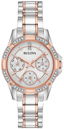 Bulova Biały/Stal w kolorze różowego złota Ø32 mm 98N110