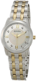 Bulova Diamond Biały/Stal w odcieniu złota Ø30 mm 98P168