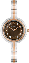 Bulova Diamond Brązowy/Stal w kolorze różowego złota Ø30 mm 98P194