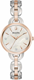 Bulova Sutton Biały/Stal w kolorze różowego złota Ø28 mm 98P210