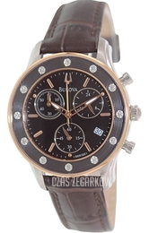 Bulova Diamond Brązowy/Skóra Ø34 mm 98R160