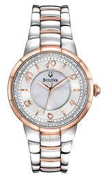 Bulova Rosedale Biały/Stal w kolorze różowego złota Ø33.5 mm 98R162