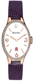 Bulova Diamond Biały/Skóra Ø25 mm 98R198