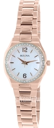Bulova Diamond Biały/Stal w kolorze różowego złota Ø26 mm 98R205