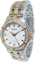 Bulova Biały/Stal w kolorze różowego złota Ø34 mm 98R271