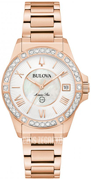 Bulova Marine Star Biały/Stal w kolorze różowego złota Ø32 mm 98R295