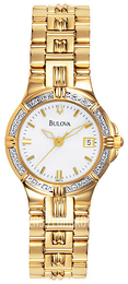 Bulova Diamond Biały/Stal w odcieniu złota Ø25 mm 98R73