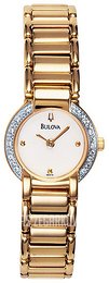 Bulova Diamond Biały/Stal w odcieniu złota Ø22 mm 98R76