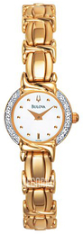 Bulova Diamond Biały/Stal w odcieniu złota 98R88