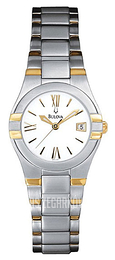 Bulova Dress Biały/Stal w odcieniu złota 98U28