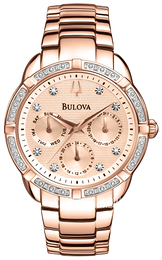 Bulova Diamond Różowe złoto/Stal w kolorze różowego złota Ø36 mm 98W178