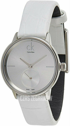 Calvin Klein CK Dress Biały/Skóra Ø32 mm K2Y231K6