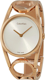 Calvin Klein Round Srebrny/Stal w kolorze różowego złota Ø33 mm K5U2S646