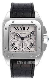 Cartier Santos Santos 100 Srebrny/Skóra 38x38 mm W20090X8