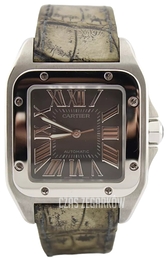 Cartier Santos 100 Szary/Skóra 32x32 mm W20134X8