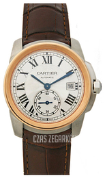 Cartier Calibre De Cartier Srebrny/Skóra Ø38 mm W2CA0002