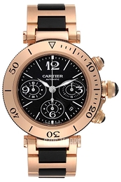Cartier Pasha Seatimer Czarny/Guma Ø41.5 mm W301980M