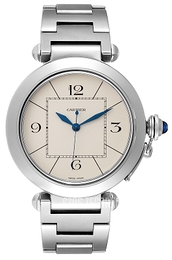 Cartier Pasha Srebrny/Stal Ø42 mm W31072M7