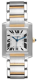 Cartier Tank Francaise Large Srebrny/Stal 36.5x28.15 mm W51005Q4
