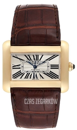 Cartier Tank Divan Srebrny/Skóra 38x30 mm W6300856